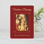 Personalized Religious Christmas Blessings Card Feestdagenkaart (Staand voorkant)