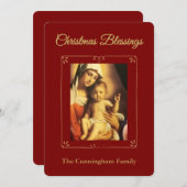 Personalized Religious Christmas Blessings Card Feestdagenkaart (Voorkant / Achterkant)