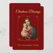 Personalized Religious Christmas Blessings Card Feestdagenkaart (Voorkant / Achterkant)