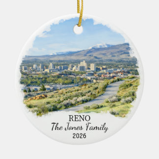 Personalized Reno Ornament, Custom Nevada State Keramisch Ornament