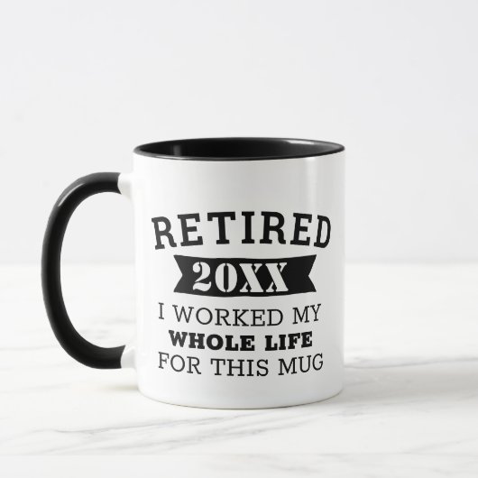 Personalized Retirement Jokes and Puns Mug (Gauche)