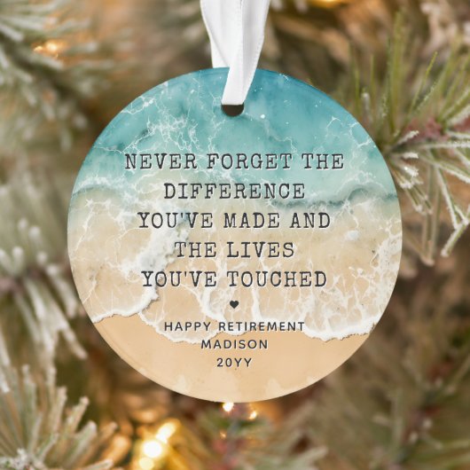 Personalized Retirement Modern Blue Ocean Beach (Arbre)