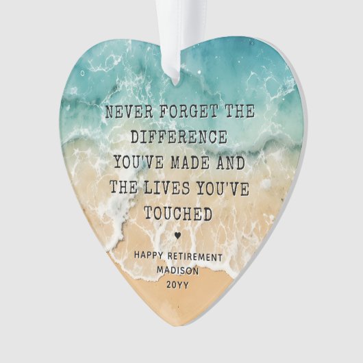 Personalized Retirement Modern Blue Ocean Beach (devant)