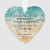 Personalized Retirement Modern Blue Ocean Beach (dos)