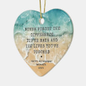 Personalized Retirement Modern Blue Ocean Beach Keramisch Ornament (Links)