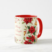 Personalized Retro Christmas Floral Mok (Voorkant rechts)