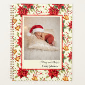 Personalized Retro Christmas Floral Stationery  (Devant)