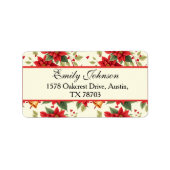 Personalized Retro Christmas Floral Stationery  Etiket (Voorkant)