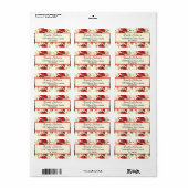 Personalized Retro Christmas Floral Stationery  Etiket (Full Sheet)
