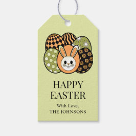 Personalized Retro Easter Bunny Gift Tag Cadeaulabel