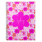 Personalized Retro Floral Design Journal Notebook (Devant)