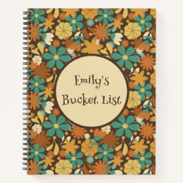 Personalized Retro Flower Power Spiral Journal Notitieboek