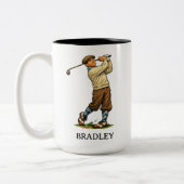 Personalized Retro Golfing Name Gift Mug (Gauche)