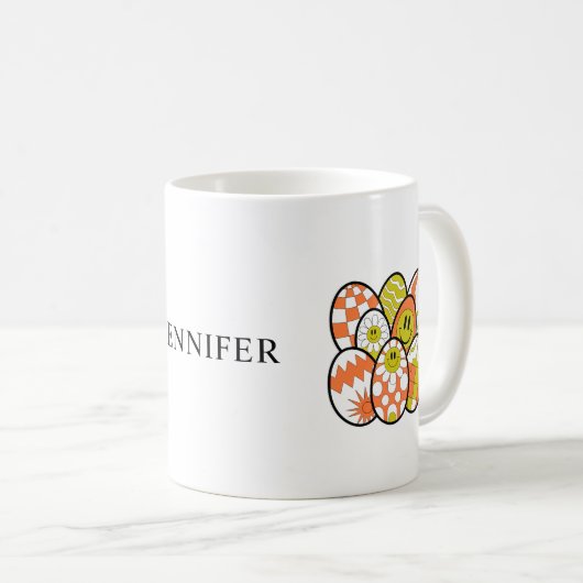 Personalized Retro Groovy Easter Egg Mug (Devant droit)