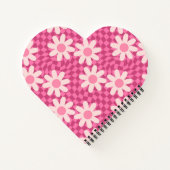 Personalized Retro Groovy Pink Daisy Flower Hippie Notitieboek (Achterkant)