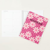 Personalized Retro Groovy Pink Daisy Flower Hippie Planner (Display)