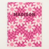 Personalized Retro Groovy Pink Daisy Flower Hippie Planner (Voorkant)