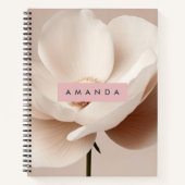 Personalized Retro Peach and Pink Floral Style Notitieboek (Voorkant)