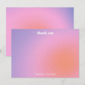 Personalized Retro Pink Purple Bat Mitzvah Bedankkaart (Voorkant / Achterkant)