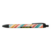 Personalized Retro Striped Pattern Pen | Colorful (Bovenkant)