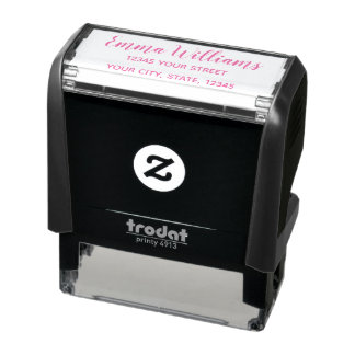 Personalized Return Address Self-inking Stamp Pink Zelfinktende Stempel