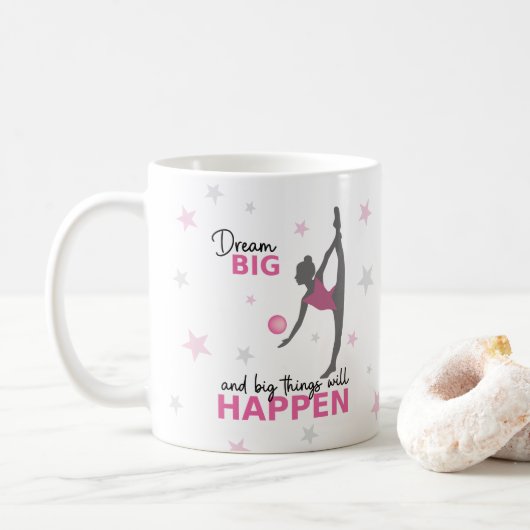 Personalized Rhythmic Gymnast Dream Big Coffee Mug (Avec donut)