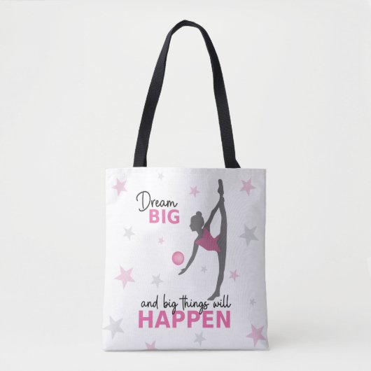 Personalized Rhythmic Gymnast Dream Big Tote Bag (Devant)