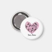 Personalized Rhythmic Gymnastics Magnet Pink Heart (Recto/Verso)