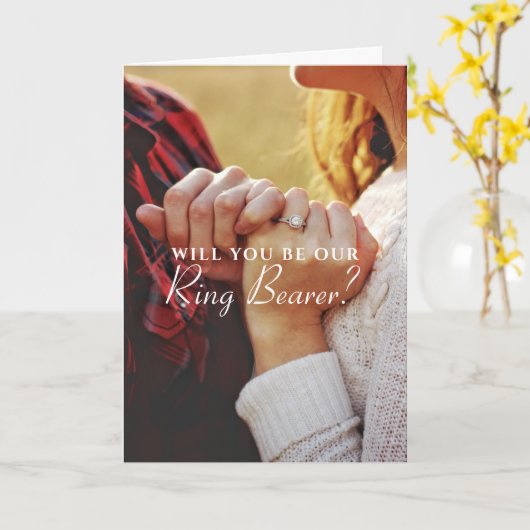 Personalized Ring Bearer, Wedding Kaart (Gele Bloem)