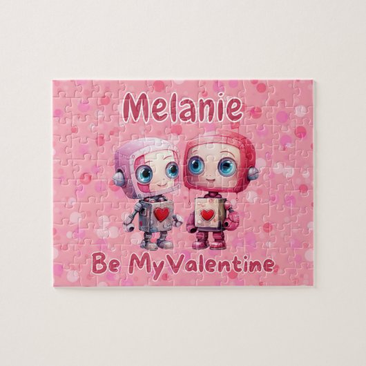 Personalized Robot Valentine's Day Puzzle  (Horizontal)