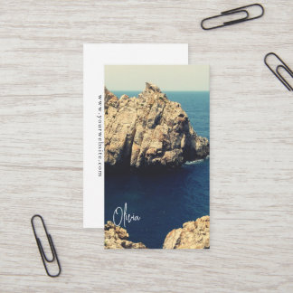 personalized rocky shore line beach side - typo visitekaartje