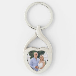 Personalized Romantic Couple Photo Heart Keychain