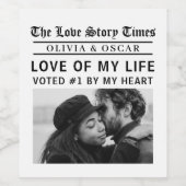 Personalized Romantic Custom Love Story Photo Wijn Etiket (Enkel label)