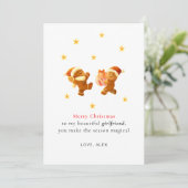 Personalized Romantic Girlfriend Christmas Card Feestdagenkaart (Staand voorkant)