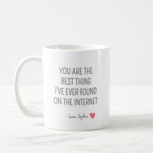 Personalized Romantic Internet Quote Koffiemok (Links)
