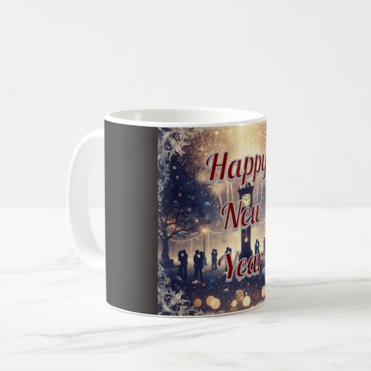 Personalized romantic New Year’s Celebration Mug  (Devant gauche)