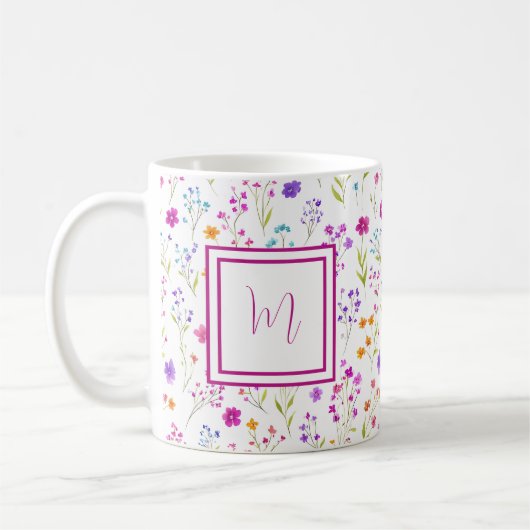 Personalized Romantic Spring Girly Flowers  Koffiemok (Links)