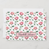 Personalized Rose Floral Botanical Note Card Notitiekaartje (Voorkant)