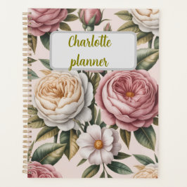 Personalized rose Flower chic Productivity Goal  Planner