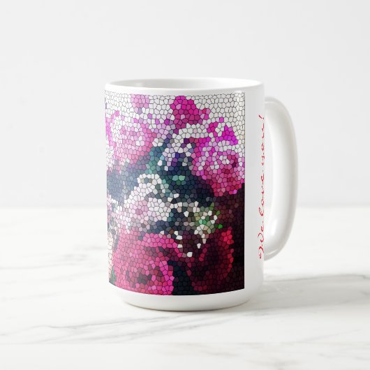Personalized Rose Mosaic Coffee/ Tea Mug (Devant droit)
