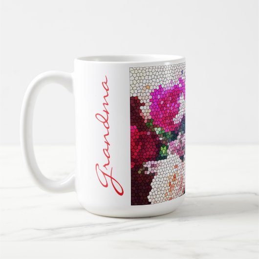 Personalized Rose Mosaic Coffee/ Tea Mug (Gauche)