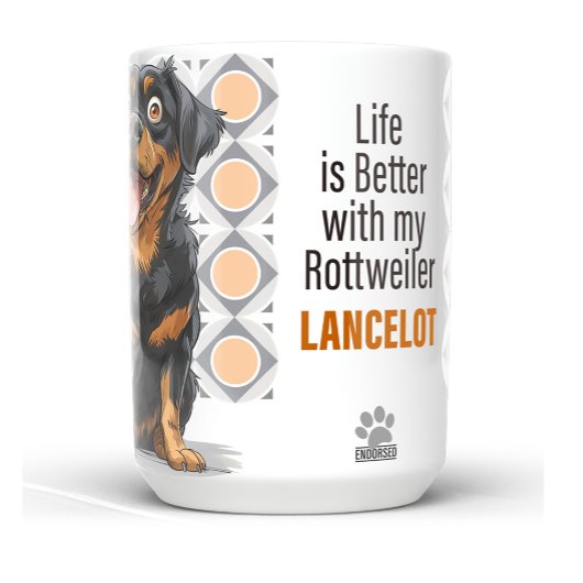 Personalized Rottweiler Custom Dog Mug 15oz
