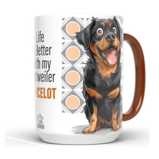 Personalized Rottweiler Custom Dog Mug 15oz Mok
