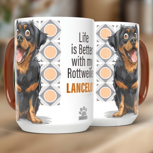 Personalized Rottweiler Custom Dog Mug 15oz Mok