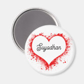 personalized Round Magnet of heart Shape (Recto/Verso)