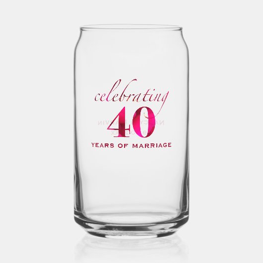 Personalized Ruby 40th Anniversary Keepsake Gift Blikvorm Glas (Voorkant)