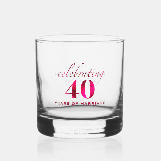 Personalized Ruby 40th Anniversary Keepsake Gift Whisky Glas
