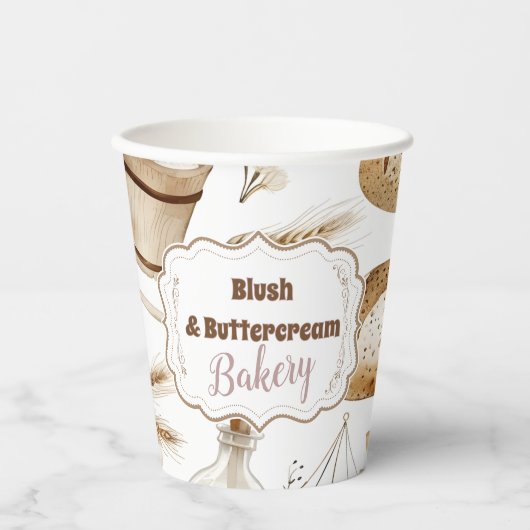 Personalized Rustic Baking Business Papieren Bekers (Voorkant)