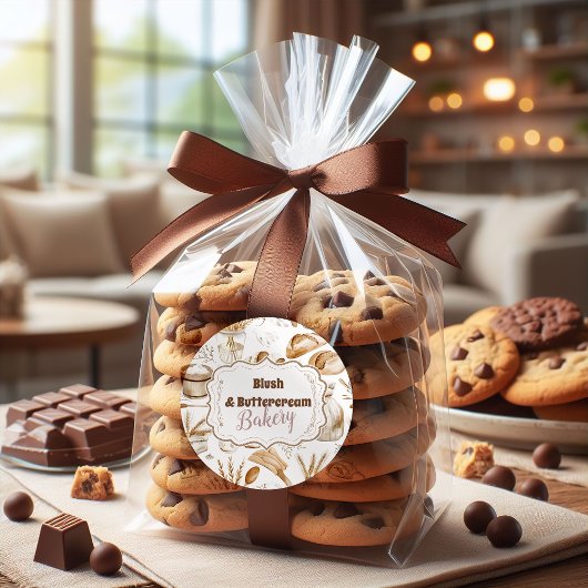 Personalized Rustic Baking Business Ronde Sticker