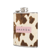 Personalized Rustic Brown Cowhide Print Heupfles (Links)